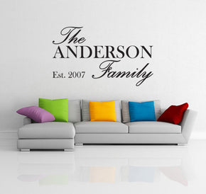 FAMILY NAME EST Personalized Inspirational Quotes Wall Sticker Decal For Kids SQ148