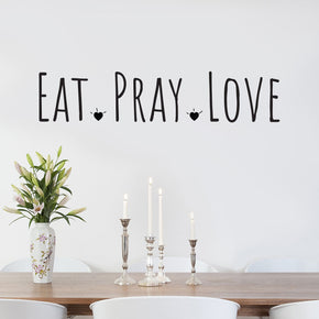 EAT PRAY LOVE Inspirational Quotes Wall Sticker Decal SQ149