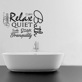 RELAX BATH COLLAGE Inspirational Quotes Wall Sticker Decal SQ153