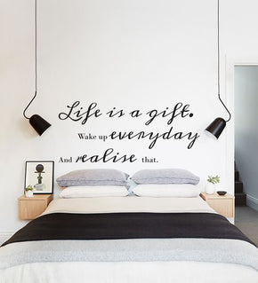 LIFE IS A GIFT Inspirational Quotes Wall Sticker Decal SQ165