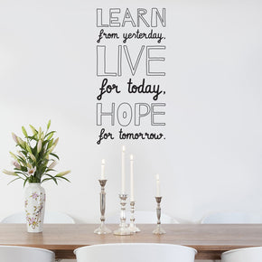 LEARN LIVE HOPE Inspirational Quotes Wall Sticker Decal SQ166