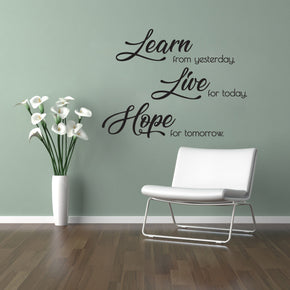 LEARN LIVE HOPE Inspirational Quotes Wall Sticker Decal SQ167