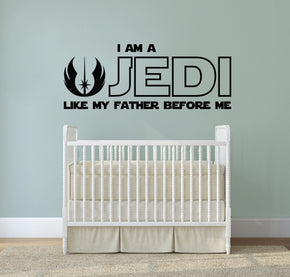 Star Wars I AM A JEDI Inspirational Quotes Wall Sticker Decal SQ169