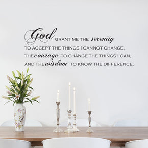 GOD GRANT ME THE SERENITY Inspirational Quotes Wall Sticker Decal SQ170