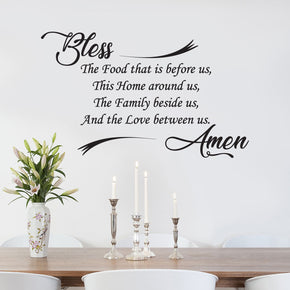 BLESS THE FOOD Inspirational Quotes Wall Sticker Decal SQ180