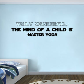 Star Wars TRULY WONDERFUL THE MIND OF A CHILD Quotes Wall Sticker Decal SQ202