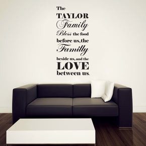 BLESS THE FOOD Personalized Inspirational Quotes Wall Sticker Kitchen Décalque SQ205