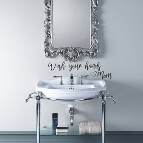 WASH YOUR HANDS Toilet Bathroom Inspirational Quotes Wall Sticker Decal SQ208