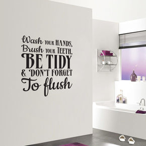 Bathroom Rules WASH YOUR HANDS Inspirational Quotes Wall Sticker Decal SQ215