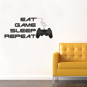 EAT GAME SLEEP REPEAT Citations inspirantes Sticker mural SQ220