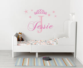 Personalized Crown Name  Wall Sticker Decal Stencil Silhouette SQ223