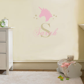 Personalized Unicorn Name  Wall Sticker Decal Stencil Silhouette SQ224
