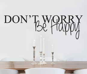 Don't Worry, Be Happy Inspirational Quotes Wall Sticker Decal SQ226
