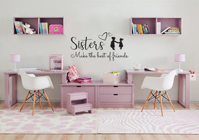 SISTERS MAKE THE BEST OF FRIENDS Inspirational Quotes Wall Sticker Decal SQ233