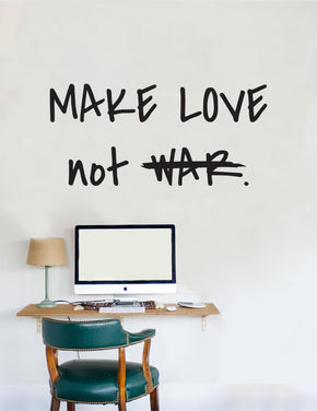 MAKE LOVE NOT WAR Inspirational Quotes Wall Sticker Decal SQ235