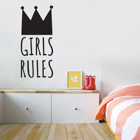 Règles pour les filles citations inspirantes autocollants muraux sq238