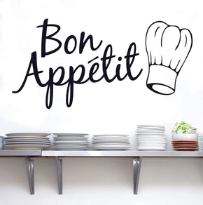 BON APPETIT Citations inspirantes Autocollant mural Décalque SQ66