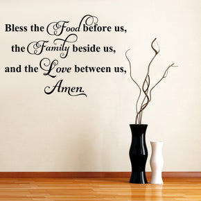 BLESS THE FOOD Inspirational Quotes Wall Sticker Decal SQ70