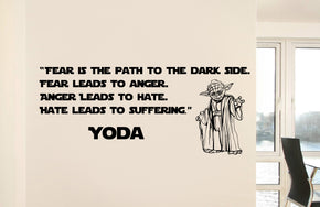 Star Wars FEAR IS THE PATH Inspirational Quotes Wall Sticker Décal SQ80