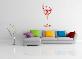 VIN VERRE Sticker mural autocollant pochoir Silhouette SST001