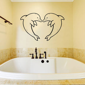 LOVE DOLPHINS Wall Sticker Decal Stencil Silhouette SST003