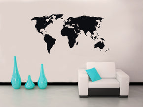 Carte du monde sticker mural autocollant pochoir Silhouette SST006