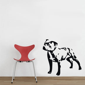 Chien STAFFORDSHIRE STAFF PITBULL Sticker mural autocollant pochoir Silhouette SST016