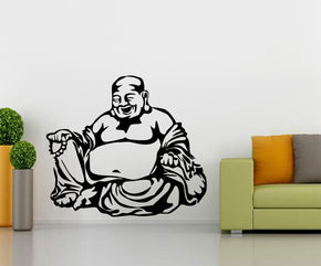Happy Buddha Yoga Wall Sticker Decal Stencil Silhouette ST102