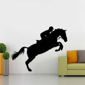 Horse Rider Jump Wall Sticker Decal Stencil Silhouette ST104