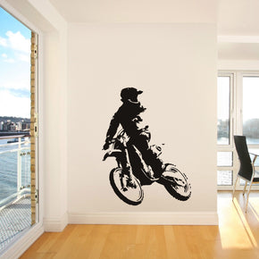Motocross Dirt Bike Sticker mural autocollant pochoir Silhouette ST122