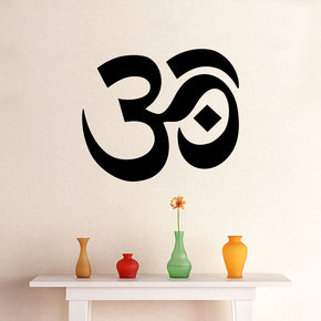 OM YOGA symbole méditation autocollant mural autocollant pochoir Silhouette ST138