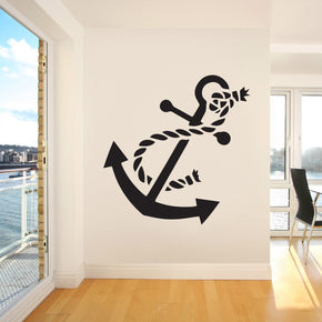 ANCHOR Sailing Boat Wall Sticker Autocollant Décalque Stencil Silhouette ST144