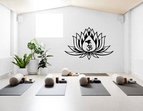 Lotus Flower Yoga Wall Sticker Decal Stencil Silhouette ST149