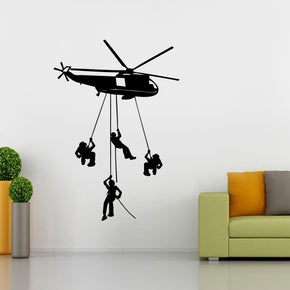 Hélicoptère Chopper Army Wall Sticker Decal Stencil Silhouette ST157