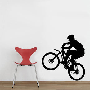 Mountain Biker Motorcycle Wall Sticker Decal Stencil Silhouette ST160