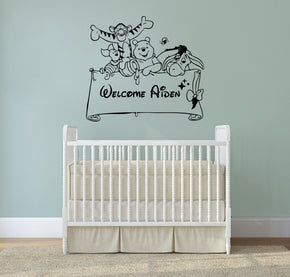 Winnie The Pooh Personalized Wall Sticker Decal Stencil Silhouette ST165