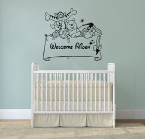 Winnie The Pooh Personalized Wall Sticker Decal Stencil Silhouette ST165