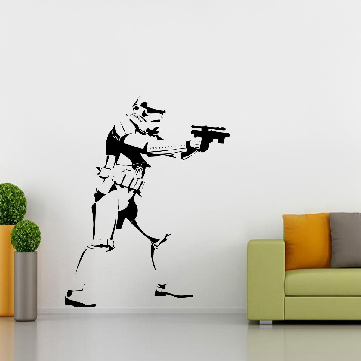 Star Decal Silhouette Wars Sticker ST168 Stencil Wall Stormtrooper