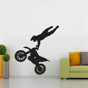 Dirt Bike Stunts Motorcycle Wall Sticker Decal Stencil Silhouette ST173