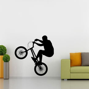 Stunt Bike Bicycle Wall Sticker Decal Stencil Silhouette ST178