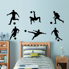 Joueurs de football Autocollant Mural Decal Stencil Silhouette ST181