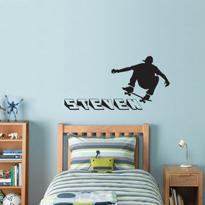SKATERS Personalized Wall Sticker Decal Stencil Silhouette ST185