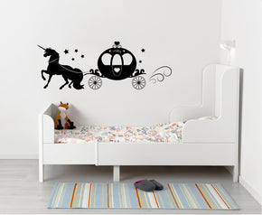 Cheval et calèche personnalisé sticker mural autocollant pochoir Silhouette ST199