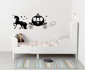 Horse & Carriage Personalized Wall Sticker Decal Stencil Silhouette ST199