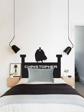 Personnalisé Super héros tête de lit sticker mural autocollant pochoir Silhouette ST208