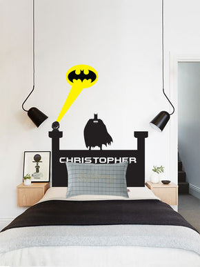 Personalized Super hero Headboard Sign Wall Sticker Decal Stencil Silhouette ST212