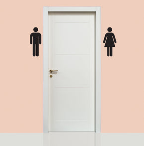 TOILET SIGN MEN WOMEN Wall Sticker Decal Stencil Silhouette ST216