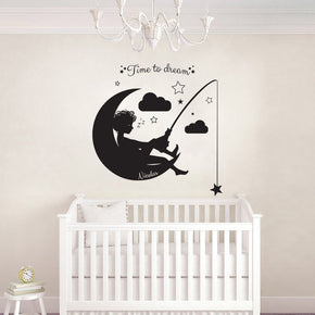 Moon & Stars Personnalisé Mur Sticker Decal Stencil Silhouette ST221