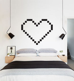 DIGITAL HEART Love Wall Sticker Decal Stencil Silhouette ST235