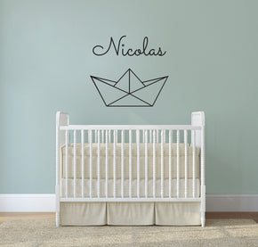 PAPER BOAT Personalized Wall Sticker Decal Stencil Silhouette ST241
